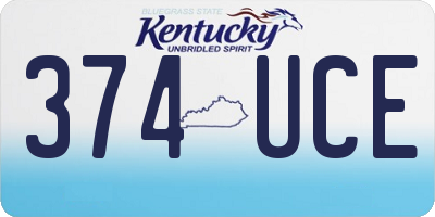KY license plate 374UCE