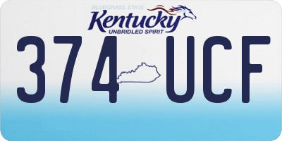 KY license plate 374UCF