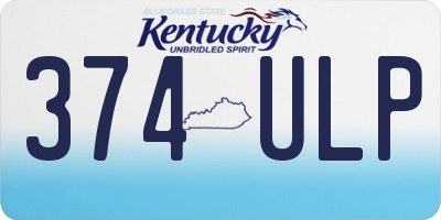 KY license plate 374ULP