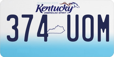 KY license plate 374UOM