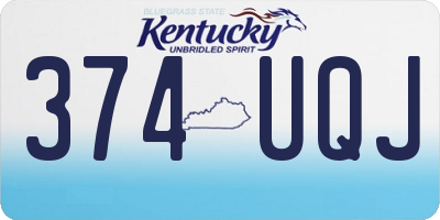 KY license plate 374UQJ