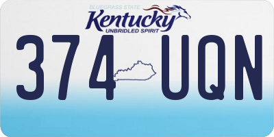 KY license plate 374UQN