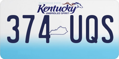 KY license plate 374UQS