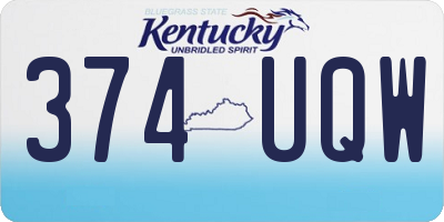 KY license plate 374UQW