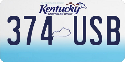 KY license plate 374USB