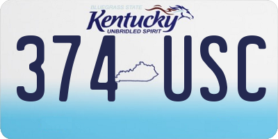 KY license plate 374USC