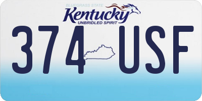 KY license plate 374USF