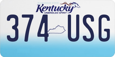 KY license plate 374USG