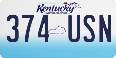KY license plate 374USN