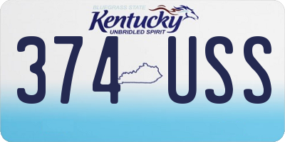 KY license plate 374USS