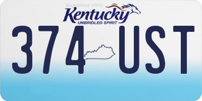 KY license plate 374UST