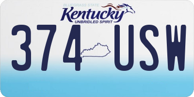 KY license plate 374USW