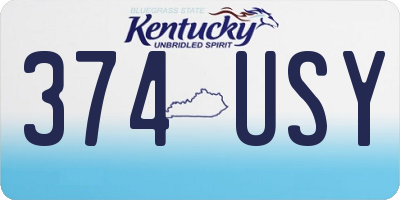 KY license plate 374USY