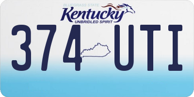 KY license plate 374UTI