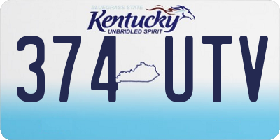 KY license plate 374UTV