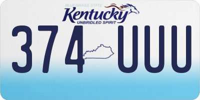 KY license plate 374UUU