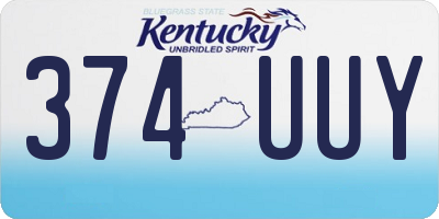 KY license plate 374UUY