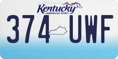 KY license plate 374UWF