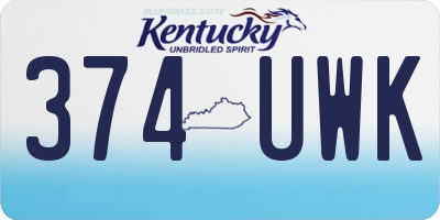 KY license plate 374UWK