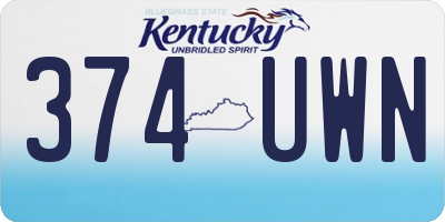 KY license plate 374UWN