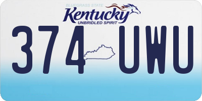 KY license plate 374UWU