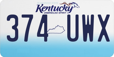 KY license plate 374UWX