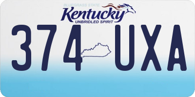 KY license plate 374UXA