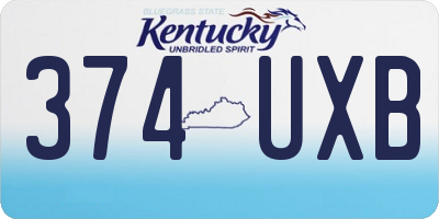 KY license plate 374UXB