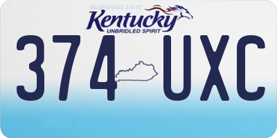 KY license plate 374UXC
