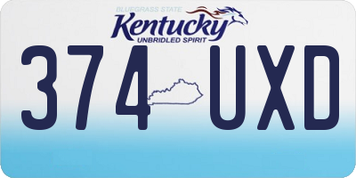 KY license plate 374UXD