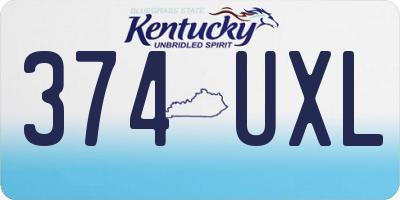 KY license plate 374UXL