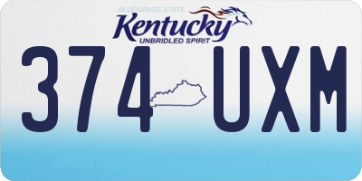 KY license plate 374UXM