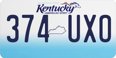 KY license plate 374UXO