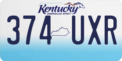 KY license plate 374UXR