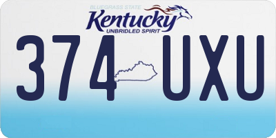 KY license plate 374UXU