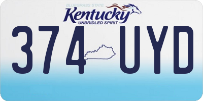 KY license plate 374UYD