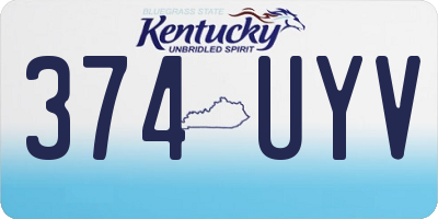 KY license plate 374UYV