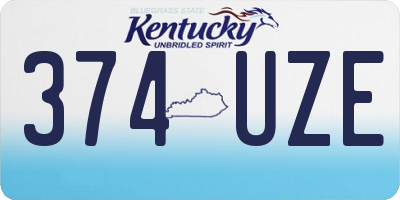 KY license plate 374UZE