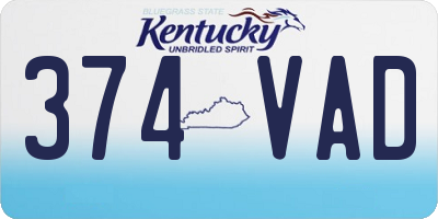 KY license plate 374VAD