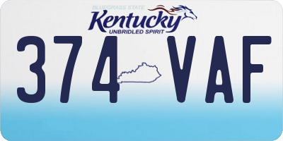 KY license plate 374VAF