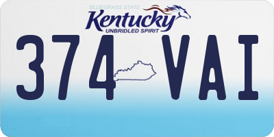KY license plate 374VAI