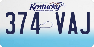KY license plate 374VAJ