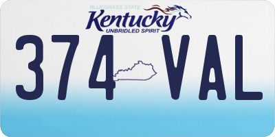 KY license plate 374VAL