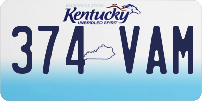 KY license plate 374VAM