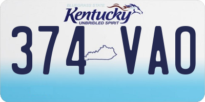 KY license plate 374VAO