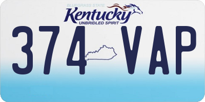 KY license plate 374VAP