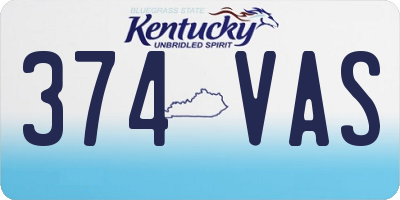 KY license plate 374VAS