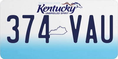 KY license plate 374VAU