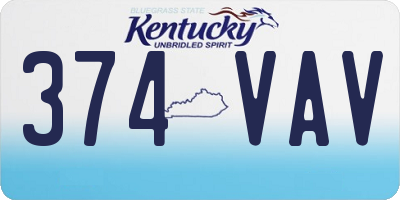 KY license plate 374VAV