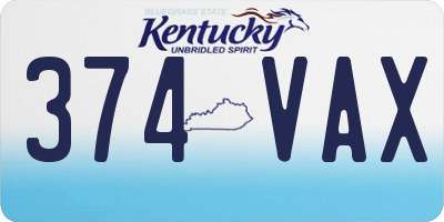 KY license plate 374VAX